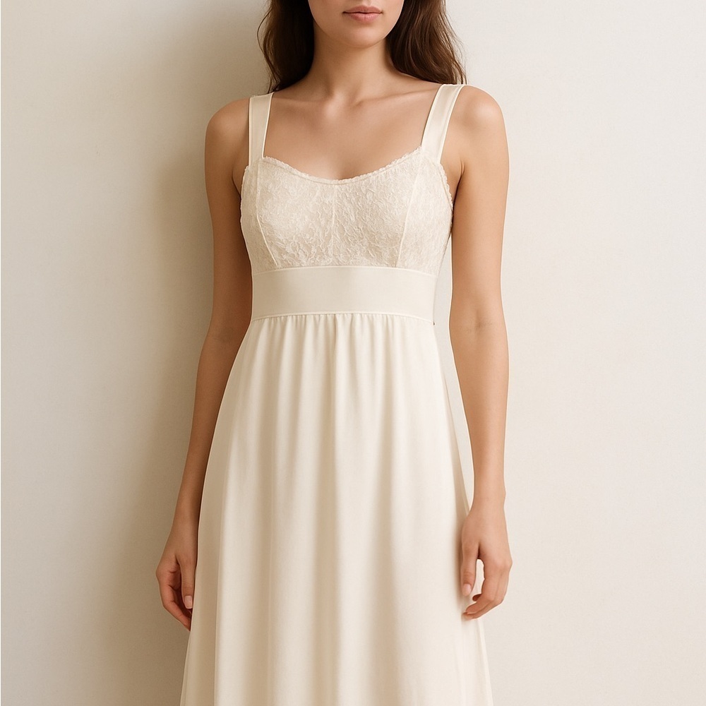 Vintage Laros Women’s Elegant White Lace Nightgown/Lingerie Size 34 ( Fits 4 US)